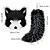 abordables Accessoires de coiffure-ensemble masque et queue cosplay pour femme costume de carnaval à queue longue de 10 pouces