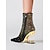 preiswerte Für Frauen-Schwarze Damen-Stiefeletten im Totenkopf-Design mit Strassverzierungen und goldenem Cut-out-Absatz – auffällige Statement-Heels für Gothic-Mode und Partys