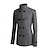 abordables Manteaux &amp; vestes-Homme Caban Trench du quotidien Vacances Automne hiver Polyester Chaud Vêtements d&#039;extérieur Vêtement Tenue Mode Classique Plein Poche Mao Double Boutonnage