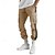 baratos Calças Cargo-Homens Calças Cargo Calças Com Cordão Cintura elástica Bolso multi Bloco de cor Vestível Diário Ao ar livre Acampar e Caminhar Moda Clássico Branco-Preto Cinza Claro