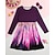 tanie Sukienka 3D Shining Vision-Dziewczyny &#039; 3D Graficzny Paw Sukienka Długi rękaw Lato Wiosna Urlop Codzienny Święto Księżniczka Piękny Słodkie Dzieci 4-12 lat Codzienne sukienki Sukienka A line Do kolan Regularny