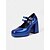 preiswerte Plattformabsätze-Damen-Mary-Jane-Pumps im Retro-Look aus Lack-Kunstleder mit klobiger Sohle und Doppelriemen – modische Schuhe mit Blockabsatz für Party- oder Freizeit-Outfits im Vintage-Stil