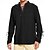cheap Business Casual-Men's Shirt Linen Shirt Popover Shirt Casual Shirt Cotton Shirt Plain Streetwear Vacation White Wine Navy Blue Brown Long Sleeve Stand Collar Spring &amp;  Fall Clothing Apparel Lace up