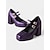preiswerte Plattformabsätze-Damen-Mary-Jane-Pumps im Retro-Look aus Lack-Kunstleder mit klobiger Sohle und Doppelriemen – modische Schuhe mit Blockabsatz für Party- oder Freizeit-Outfits im Vintage-Stil