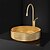 preiswerte Waschschalen-rundes Aufsatzwaschbecken fürs Badezimmer, modernes Aufsatzwaschbecken aus Glas mit Chrom-Finish, Wasserfall-Wasserhahn-Kombination