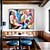 cheap People Paintings-Handmade Colorful mordern firgure Oil Painting on Canvas Large hand painted Abstract Textured persons painting Wall Art Contemporary Minimalist artwork wall painting for Living Room bedroom home Decor
