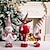 cheap Collectible Figurines-Christmas Plush Figurines, Red and White Striped Santa Claus, Snowman, and Reindeer Stretchable Dolls, Xmas Holiday Decorations for Festive Display