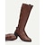 cheap Biker Boots-Women&#039;s Black Motorcycle Boots with Side Lace-Up and Buckle Detail - Stylish High Knee Riding Boots