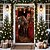 cheap Christmas Door Covers-Christmas Door Decorations Door Covers Horses Door Tapestry Door Curtain Decoration Backdrop Door Banner for Front Door Farmhouse Holiday Party Decor Supplies Indoor/Outdoor