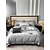 baratos Coleção de elite-Conjunto de cama com capa de edredom de 4 peças, 100% algodão orgânico, tecido macio e respirável, inclui capa de edredom e fronhas para um sono confortável