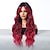 cheap Synthetic Trendy Wigs-Synthetic Wig Uniforms Career Costumes Princess Curly Wavy Middle Part Layered Haircut Machine Made Wig 26 inch Black / Red Synthetic Hair Women&#039;s Cosplay Party Fashion Red