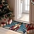 billige juletepper og matter-julepynt dørmatte nøtteknekkere kjøkkenmatte gulvmatte sklisikre teppe oljetett teppe innendørs utendørs matte soveromsdekor baderomsmatte inngangsteppe