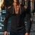 preiswerte Basic-T-Shirts-Herren T Shirt Henley Hemd T-Shirt Waffelstrick T-Shirt Langarm Gebänderter Kragen Frühling &amp; Herbst Braun Mode Designer Basic Schnürung Patchwork Urlaub Straße Ausgehen Aprikose Schwarz Weiß Top