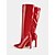 abordables Bottes à la mode-bottes à talons aiguilles en similicuir verni rouge pour femmes avec motif crocodile - bottes à talons hauts sexy pour les fêtes et les sorties nocturnes