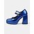 preiswerte Plattformabsätze-Damen-Mary-Jane-Pumps im Retro-Look aus Lack-Kunstleder mit klobiger Sohle und Doppelriemen – modische Schuhe mit Blockabsatz für Party- oder Freizeit-Outfits im Vintage-Stil