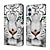 abordables Coques iPhone-téléphone Coque Pour iPhone 16 15 14 Pro Max Plus 13 12 11 Pro Max Mini Coque Arrière avec Support Antichoc Rétro faux cuir