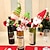 abordables Figuras coleccionables-Fundas navideñas para botellas, decoración del hogar, fundas navideñas para botellas con Papá Noel y muñeco de nieve, pequeños adornos para botellas de vino, decoraciones navideñas para botellas