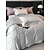 baratos Coleção de elite-Conjunto de cama com capa de edredom de 4 peças, 100% algodão orgânico, tecido macio e respirável, inclui capa de edredom e fronhas para um sono confortável