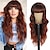 cheap Party Wigs-Wig with Bangs Long Wavy Wig for Women Synthetic Curly Wigs Hair Replacement Wigs for Girls Daily Party Use 26 Inches