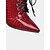 preiswerte Modische Stiefel-rote Stiefeletten mit Krokoprägung und Schnürung im Stiletto-Stil – sexy Damenstiefel mit hohem Absatz und spitzer Spitze für Party und Abendgarderobe