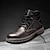 cheap Work Boots-Men&#039;s Brown Leather Work Boots, Durable Lace-Up Ankle Boots with Rugged Sole, Perfect for Outdoor Activities, Construction, and Casual Wear
