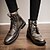 billiga Stövlar-handmålade brogue stövlar för män med snörning, ovandel i konstläder och robust sula – snygga vintage skor
