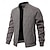 abordables chaqueta deportiva-Hombre Chaqueta de bombardero Chaqueta de lana Acolchado Casual Diario Estilo retro Otoño invierno Bloque de color Casual Cuello Mao Regular Color Camello Albaricoque Negro Verde Ejército Gris