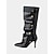 economico Stivali ampi-stivali da donna versatili in similpelle nera con tacco alto convertibili e dettagli con bottoni – design 2 in 1 morbido o elegante fino al ginocchio per occasioni casual e formali