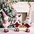 cheap Collectible Figurines-Christmas Plush Figurines, Red and White Striped Santa Claus, Snowman, and Reindeer Stretchable Dolls, Xmas Holiday Decorations for Festive Display
