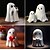 abordables Événements et fournitures de fête-Figurine fantôme mignonne d&#039;Halloween - Statue fantôme effrayante en résine avec doigt d&#039;honneur, décoration fantôme mignonne pour décorations d&#039;Halloween, porche et décoration intérieure effrayante pour la maison 10x10x10cm