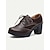 economico Anni &amp;#39;50-scarpe oxford brogue con tacco spesso e lacci azzurri da donna – tacchi a spillo di ispirazione vintage per abbigliamento casual e da ufficio