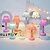 billige Bordlamper-macaron farvet skal blomsterknop led skrivebordslampe, soveværelse  &amp; spisebord natlampe, enkel moderne dekoration, knap batteridrevet 1 stk