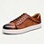 abordables Zapatillas de cuero premium-Zapatillas de piel de vacuno de primera calidad para hombre: zapatos casuales con cordones y estampado de cocodrilo marrón para uso diario y atuendos de moda