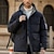 voordelige Heren donsjassen &amp; parka's-Voor heren Winterjas Pufferjas Gewatteerd jasje Gewatteerd Capuchon Recreatiesport Uitgaan Winddicht Herfst winter Effen / effen kleur Zwart Blauw Khaki Gewatteerd jack