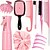 abordables Accessoires de coiffure-Ensemble complet de 12 peignes de coiffure - démêlage polyvalent &amp;peignes à taquiner, bord &amp;brosses à queue de rat, masseur de cuir chevelu, vaporisateur - idéal pour tous les types de cheveux