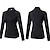abordables T-shirts et Débardeurs de Course-Femmes T-shirt de course Fermeture éclair manche longue Haut à fermeture éclair Occasionnel Athleisure Automne Couleur Unie Séchage Rapide Doux Respirant Entraînement en salle Marche Jogging Tenue de