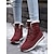 baratos Botas de neve e inverno-botas de inverno femininas impermeáveis com cadarço vermelho, forro de pelúcia e sola antiderrapante – botas de neve estilosas para clima frio
