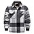 abordables Chaquetas Informales-Hombre Chaqueta de camisa Chaqueta casual Chaqueta polar de franela Casual Diario Sexy Otoño invierno Bloque de color Cuadros / Rayas / Chevron Casual Diseño Regular Negro Azul Real Caqui Chaquetas