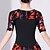 preiswerte Kleidung für lateinamerikanische Tänze-Latein-Tanz oben Print Rüsche Farbaufsatz Damen Leistung Ausbildung Halbe Ärmel Hoch Polyester