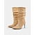 abordables Bottes souples-bottes hautes en daim marron clair pour femmes avec talons aiguilles et bout pointu, chaussures élégantes d&#039;automne et d&#039;hiver pour une tenue décontractée et de soirée