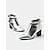 cheap Nightlife Party-Women&#039;s Metallic Silver Pointed Toe Ankle Boots with Block Heels and Ring Buckle Strap – Perfect for Parties and Fashion Events