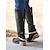 tanie Buty vintage-rustykalne brązowe buty damskie w stylu western z paskami ze sprzączką i detalami ze sznurka – styl vintage, idealne na nieformalne wyjścia i festiwale wiejskie