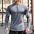 cheap Running Tee &amp; Tank Tops-Men&#039;s Athletic Shirt Gym Shirt Fitness Shirt Padded Compression Shirt Quarter Zip Long Sleeve Jersey Casual Athleisure Fall Solid Colored Spandex Quick Dry Soft Breathable Gym Workout Walking Jogging