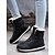 baratos Botas de neve e inverno-botas de inverno femininas impermeáveis com cadarço vermelho, forro de pelúcia e sola antiderrapante – botas de neve estilosas para clima frio