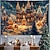 billige hengende juleteppe-juledekorasjoner hengende billedvev snø byvegg kunst xmas stor billedvev veggmaleri dekor fotografi bakteppe teppe gardin hjem soverom stue dekorasjon