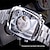 economico Orologi meccanici-JARAGAR 569 Orologio Meccanico Automatico da Uomo Moda Design Retro Quadrante Quadrato Data Settimana Impermeabile Cinturino in Acciaio Tempo Libero Orologio
