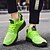 billige Herresneakers-neongrønne åndbare atletiske sneakers til mænd – letvægts løbesko i mesh med polstret sål