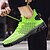 billige Herresneakers-neongrønne åndbare atletiske sneakers til mænd – letvægts løbesko i mesh med polstret sål