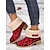 baratos Botas de neve e inverno-botas de inverno femininas com estampa de leopardo vermelho, forro de pele sintética e salto grosso – botas de neve quentes e elegantes