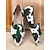 billige Slip-ons og loafers til kvinner-damer med kutrykk dusk loafers med grønn kant – stilige slip-on dress-sko for uformelle og formelle anledninger